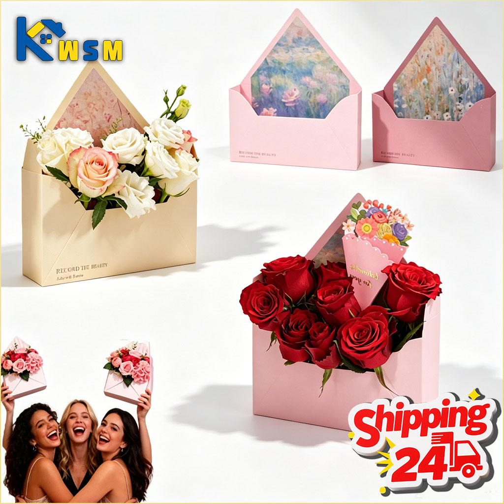 Florist Supply Shop - กล่องดอกไม้แบบซองจดหมายวาเลนไทน์ 5-20 ชิ้น สำหรับบรรจุภัณฑ์ช่อดอกไม้ โฟมจัดดอกไม้ อุปกรณ์งานฝีมือ