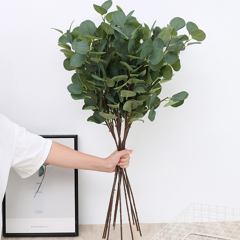 Eucalyptus Preserved - กิ่งใบยูคาลิปตัสประดิษฐ์ 1 ชิ้น สำหรับตกแต่งฤดูใบไม้ผลิ ฤดูใบไม้ร่วง กิ่งไม้ประดิษฐ์สีเขียว