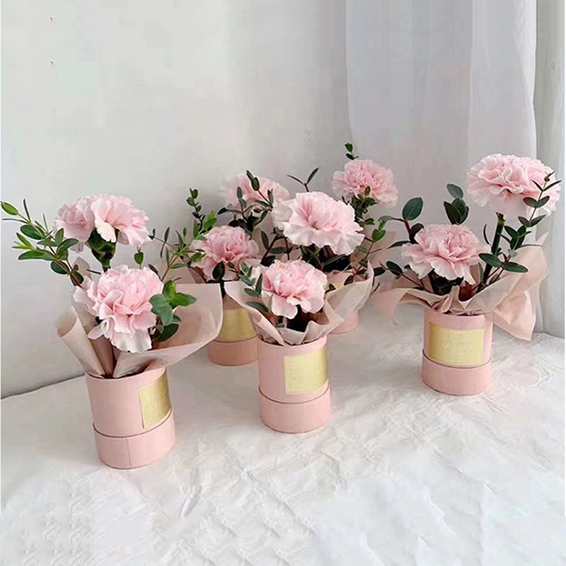 Florist Supply Buckets - กล่องกระดาษทรงกลมมีฝาปิด สำหรับใส่ดอกไม้ กล่องดอกไม้ กล่องของขวัญ สำหรับจัดช่อดอกไม้ งานแต่งงาน