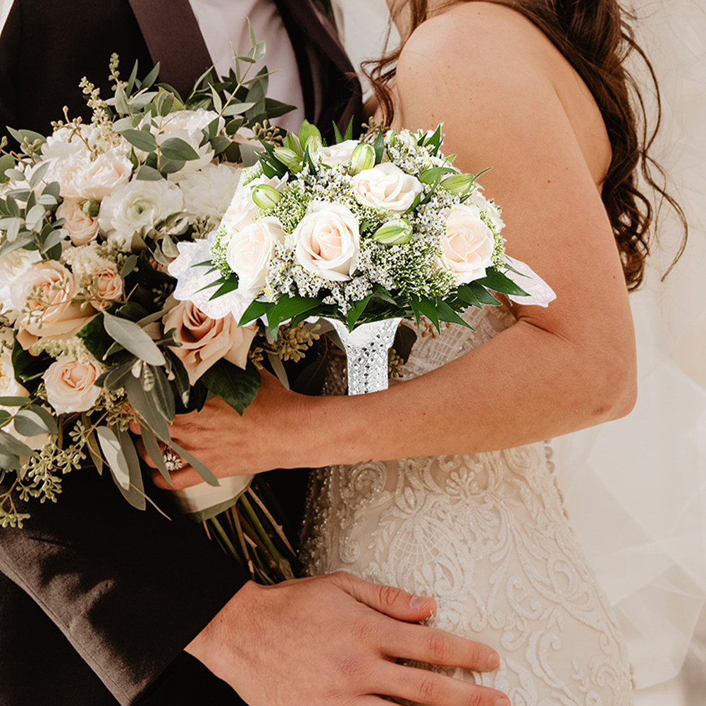 Bouquet Holder Foam - ที่จับช่อดอกไม้สำหรับเจ้าสาว ที่วางช่อดอกไม้แบบโฟม ด้ามจับออกแบบตามหลักสรีรศาสตร์ จับถนัดมือ เหมาะสำหรับงานแต่งงาน ดอกไม้สดและดอกไม้ประดิษฐ์