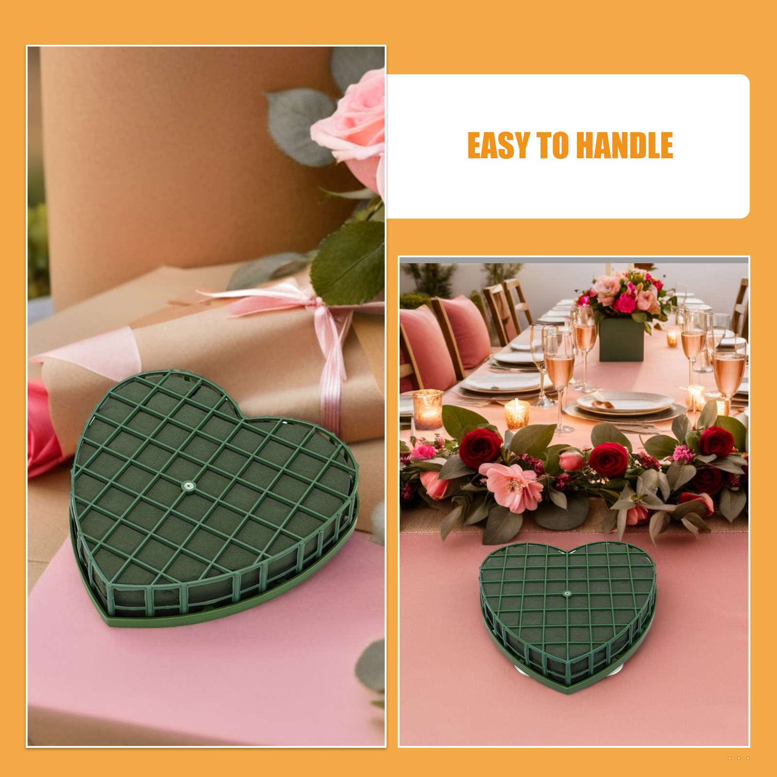 โฟมจัดดอกไม้รูปหัวใจ 2 ชิ้น ดู - Bouquet Holder Foam บทวิจารณ์และราคา