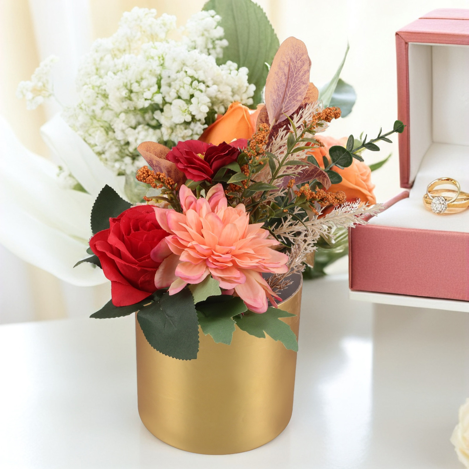 กล่องดอกไม้ทรงกลมดีไซน์หรูหรา  - Bouquet Holder Foam บทวิจารณ์และราคา